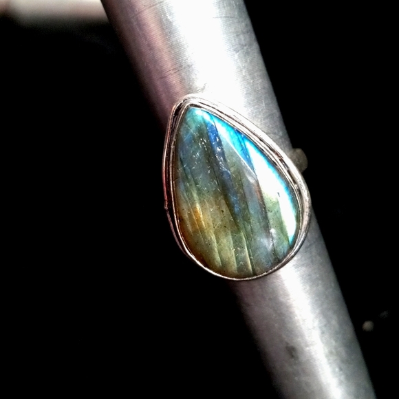 106 NWT Labradorite gemstone crystal 925 silver ring size 7 free shipping sale - Picture 7 of 8
